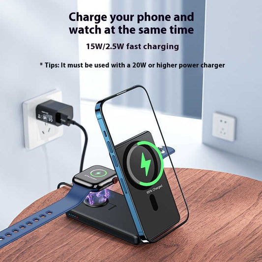 Compact And Portable Ultra-thin Wireless Watch Two-in-one Magnetic Power Bank