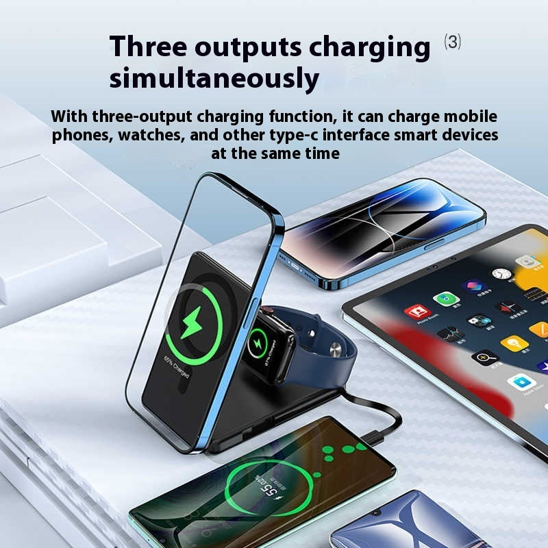 Compact And Portable Ultra-thin Wireless Watch Two-in-one Magnetic Power Bank