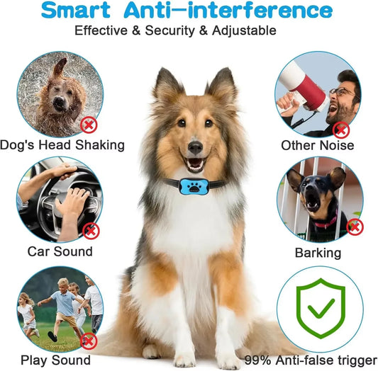 Pet Dog anti Barking Device USB Rechargeable Dogs Training Collar Ultrasonic Stop Barking Vibration ...