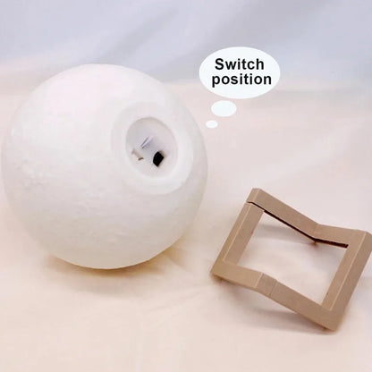 Led Moon Lamp Night Light with Stand Bedroom Gift Decor Print 6Cm/8Cm Lamps Battery Powered Creative...
