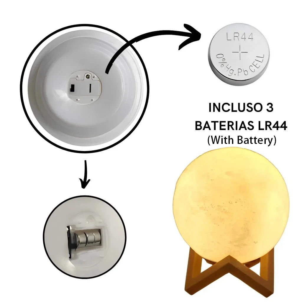 Led Moon Lamp Night Light with Stand Bedroom Gift Decor Print 6Cm/8Cm Lamps Battery Powered Creative...