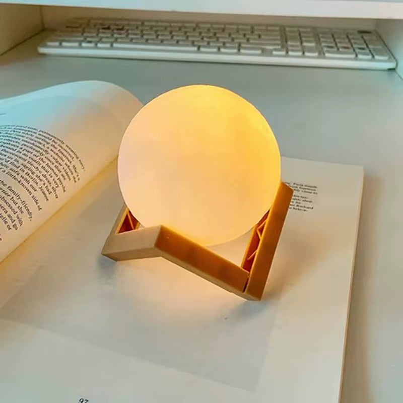 Led Moon Lamp Night Light with Stand Bedroom Gift Decor Print 6Cm/8Cm Lamps Battery Powered Creative...